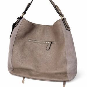 Moda Luxe Taupe Hobo Shoulder Bag Leather Suede Large Slouchy Boho Neutral Purse